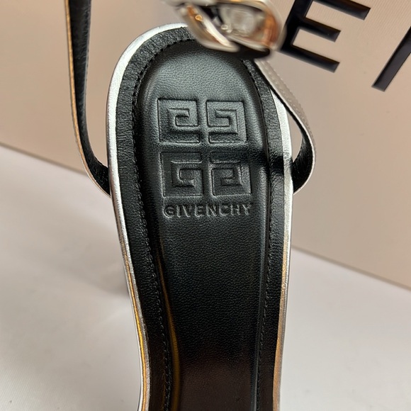 Givenchy, silver, and black block heels - Picture 4 of 5